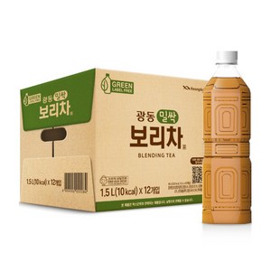 광동제약 밀싹 보리차 음료 무라벨, 1.5L, 12개