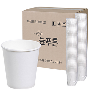 neulpuleun 무인쇄 종이컵 210ml, 1000개입, 1개