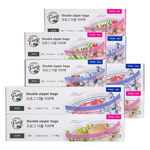 프로그 더블 지퍼백 냉장용 중형 20p + 대형 15p / 냉동용 중형 15p + 대형 10p, 2세트