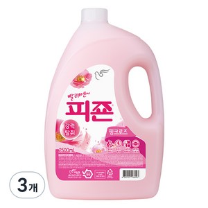 피죤 레귤러 섬유유연제 핑크로즈 본품, 2500ml, 3개