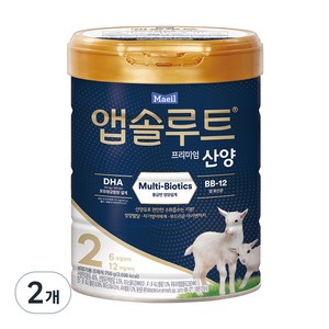 앱솔루트 프리미엄 산양 분유 2단계, 750g, 2개