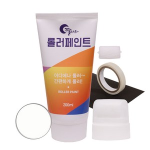 달나라 간단보수용 롤러페인트 + 롤러캡 + 리필롤러 + 사포 + 마킹테이프, 화이트, 200g, 1개