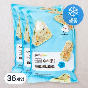 곰곰 주먹밥 베이컨 참치마요 (냉동), 36개입, 100g