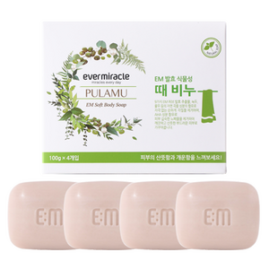 에버미라클 EM 발효 식물성 때비누, 100g, 4개