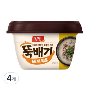 양반 뚝배기 돼지국밥, 282.5g, 4개