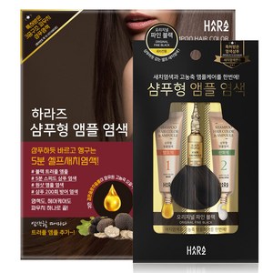하라즈 샴푸형 앰플 새치 염색제 10p, 파인블랙, 1개