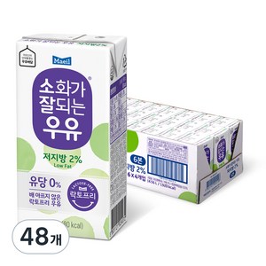 매일유업 소화가 잘되는 우유 저지방, 190ml, 48개