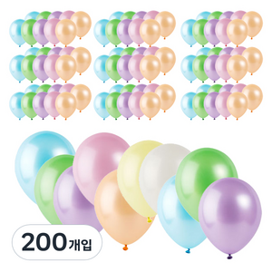 파티팡 라운드 풍선, 펄 파스텔혼합(랜덤 발송), 200개입