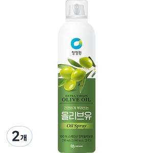 청정원 올리브유 스프레이, 2개, 250ml