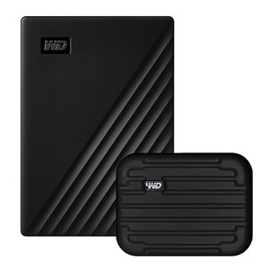 WD My Passpot 휴대용 외장하드 + 파우치, 1TB, 블랙