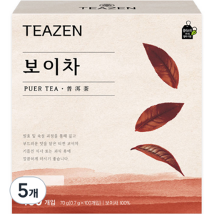 티젠 보이차 티백, 0.7g, 100개입, 5개