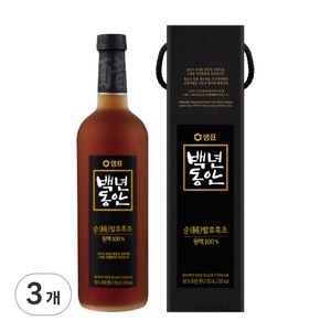 백년동안 순 발효 흑초 원액, 750ml, 3개