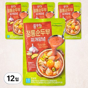 풀무원 정통순두부 찌개양념, 140g, 12개