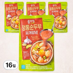 풀무원 정통순두부 찌개양념, 140g, 16개