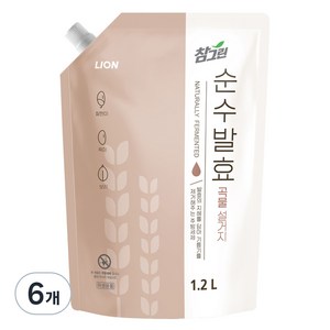 참그린 순수발효 곡물 설거지 주방세제, 1.2L, 6개