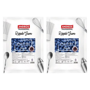안드로스 블루베리 리플잼, 1kg, 2개