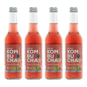 오라라 유기농 콤부차 복숭아 앤 엘더베리, 4개, 330ml