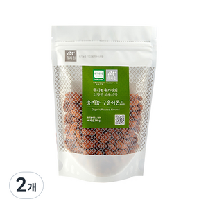 유가원 유기농 구운 아몬드, 340g, 2개