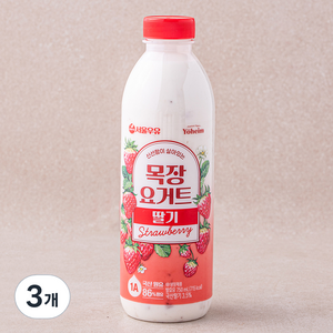 서울우유 신선함이 살아있는 목장요거트 딸기, 750ml, 3개