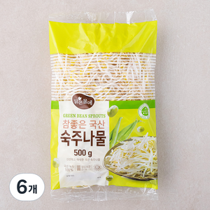 맑은물에 참좋은 국산 숙주나물, 500g, 6개