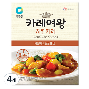 카레여왕 청정원 치킨카레, 160g, 4개