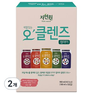 자연원 오클렌즈 원데이 야채 혼합 주스, 180ml, 2개