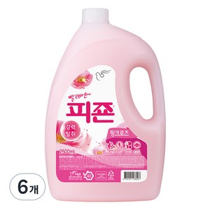 피죤 레귤러 섬유유연제 핑크로즈 본품, 2500ml, 6개