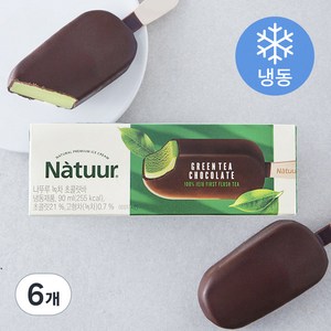 나뚜루 녹차 초콜릿 바 (냉동), 90ml, 1개입, 6개