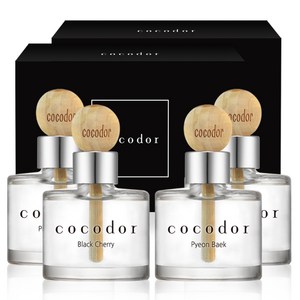 코코도르 우드볼 차량용디퓨저 50ml 4개입, 프룻(블랙체리, 핑크 그레이프프룻) + 포레스트(리틀 포레스트, 편백), 1세트