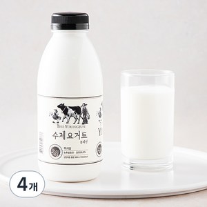 영준목장 수제 요거트 무가당 플레인, 500ml, 4개