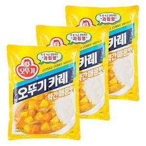 오뚜기 카레 약간매운맛, 1kg, 3개