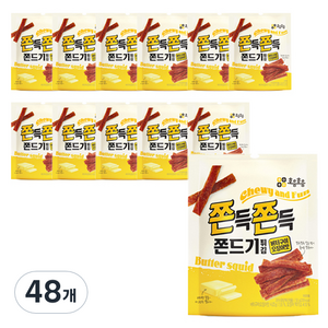 쫀득쫀득 쫀드기 버터구이 오징어맛, 50g, 48개