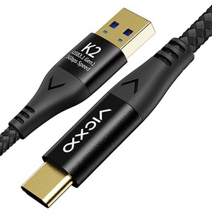 빅쏘 단선방지 USB C타입 고속 충전 케이블, 1.2m, 블랙