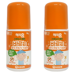 해피홈 아웃도어 롤온 바르는 모기 진드기 기피제, 50g, 2개