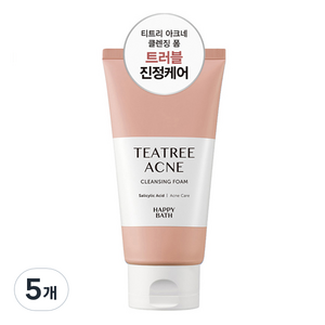 해피바스 티트리 아크네 클렌징폼, 150g, 5개