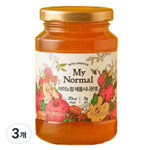 마이노멀 저당 저칼로리 애플시나몬잼, 320g, 3개