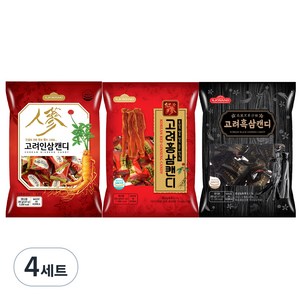 일광제과 고려홍삼캔디 280g + 고려인삼캔디2 280g + 고려흑삼캔디 280g, 840g, 4세트