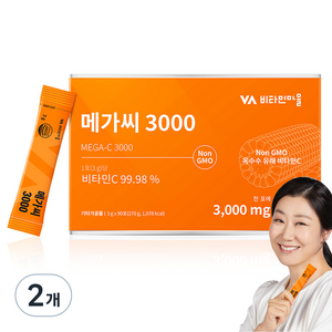 비타민마을 메가씨 3000 비타민C 분말 스틱, 270g, 2개