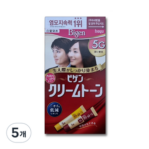 비겐 크림톤 염색제 40g, 5G진한밤색, 5개