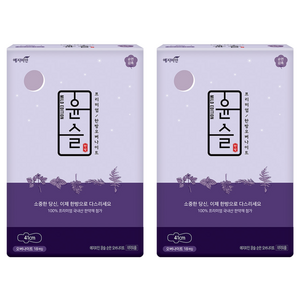 예지미인 윤슬 순한순면 슈퍼롱 오버나이트 생리대 날개형, 패드형, 18개입, 2개