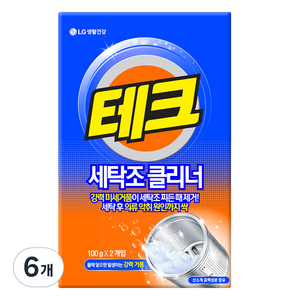 테크 세탁조 클리너 세정제, 100g, 6개