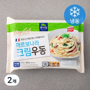 면사랑 까르보나라 크림우동 1인분 (냉동), 360g, 2개