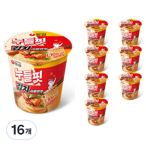 누들핏 라면 김치사발면맛 37.5g, 16개