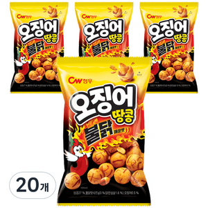 청우식품 오징어땅콩 불닭맛 스낵, 20개, 90g