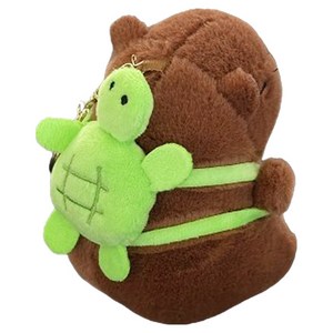 다다랜드 거북이 가방 맨 카피바라 인형 키링, 12cm, 혼합색상, 1개