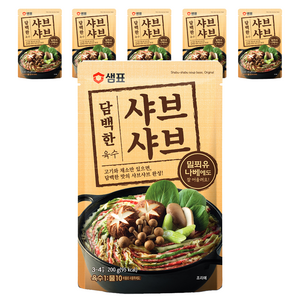 샘표 담백한 샤브샤브 육수, 200g, 6개