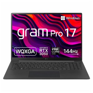 LG전자 2024 그램 Po 17 코어Ulta7 지포스 RTX 3050, 옵시디안 블랙, 512GB, 32GB, WIN11 Home, 17Z90SP-ED7BK