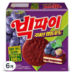 빅파이 영동포도 과자, 324g, 6개