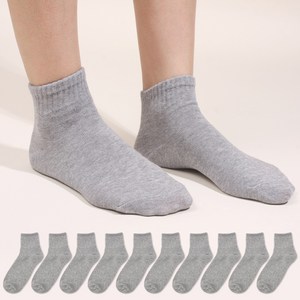 두발로 여성용 커버 무지 중목 밴딩 양말 10켤레