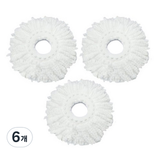 핸드스핀 청소기 리필 걸레 화이트 16cm, 6개